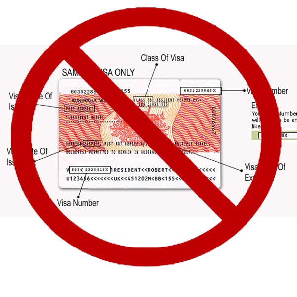 visa label evidencing